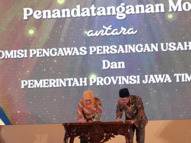Pererat Kerja Sama, KPPU dan Pemprov Jatim Teken Nota Kesepakatan