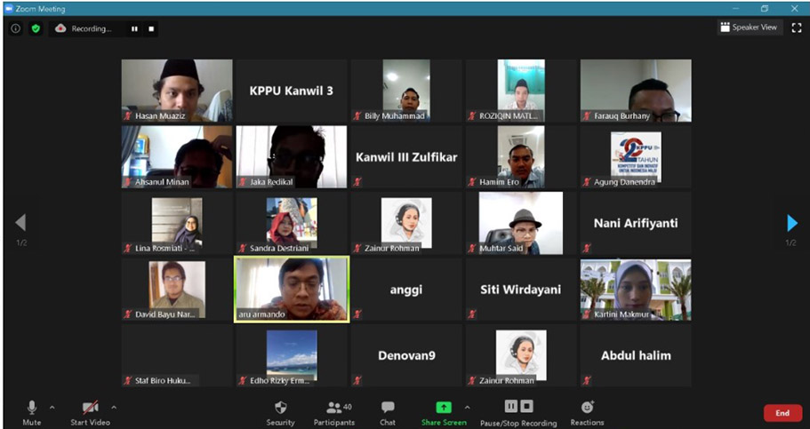 KPPU Kanwil III Selenggarakan Webinar Kerja Sama dengan UNUSIA